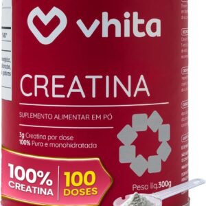 Creatina 300g Pura Monohidratada - Suporte de Saúde cerebral e muscular - 100 doses Vhita